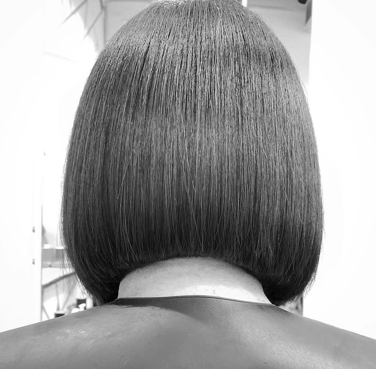 Sharp precision bob cut with clean lines